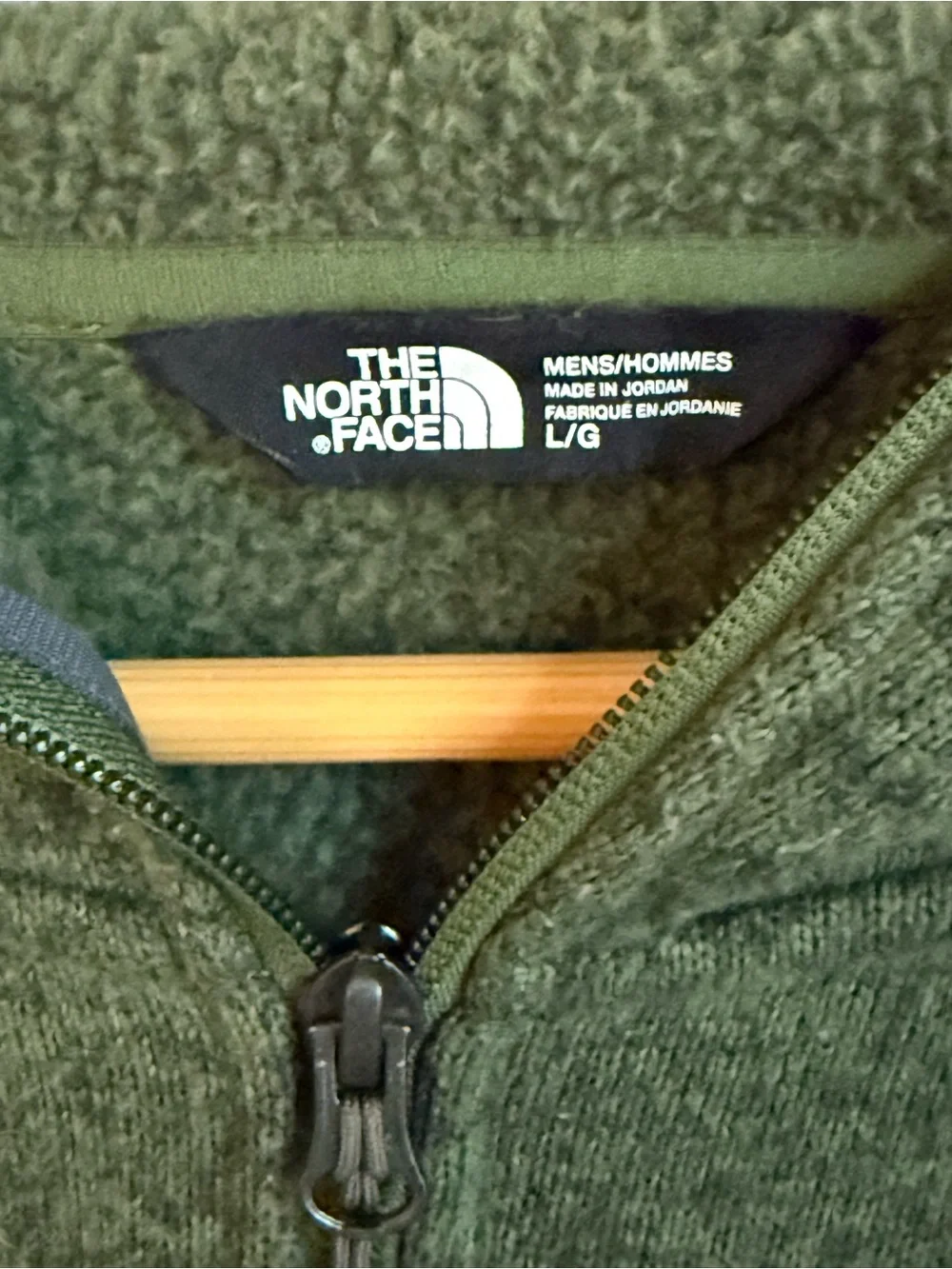 The North Face Men’s Olive Green Full-Zip Fleece Hoodie